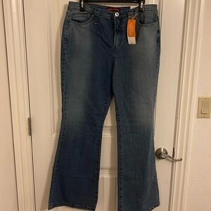 Jones Wear Jeans women’s 14 sequin Studded pocket High Rise Waist Big‎ Flare Leg